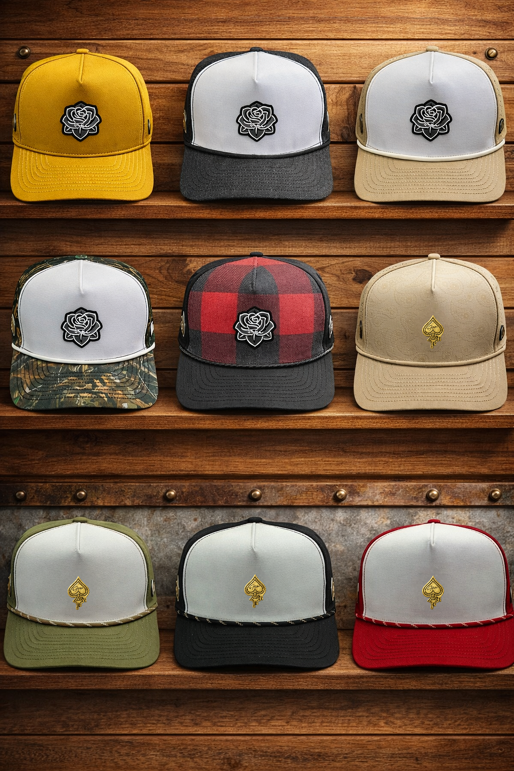 Curved Brim 5-panel Hats